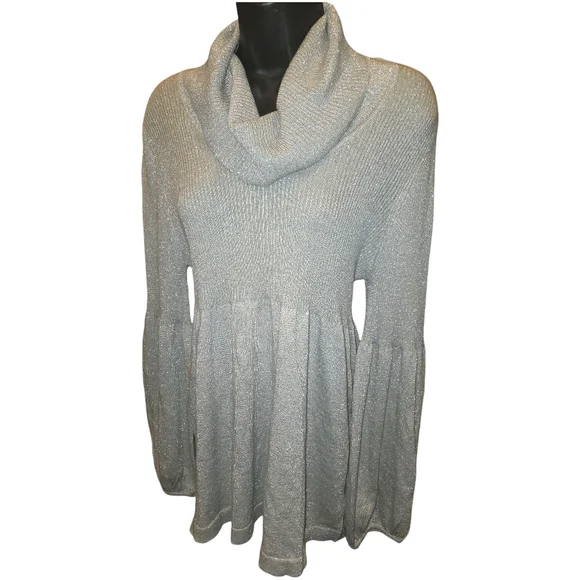 Motherhood Maternity Silver Cowl Neck Sweater with Elegant Draping - Picture 6 of 8